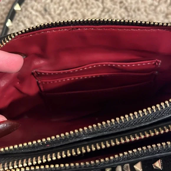 Black Faux leather studded crossbody purse - Picture 5 of 5